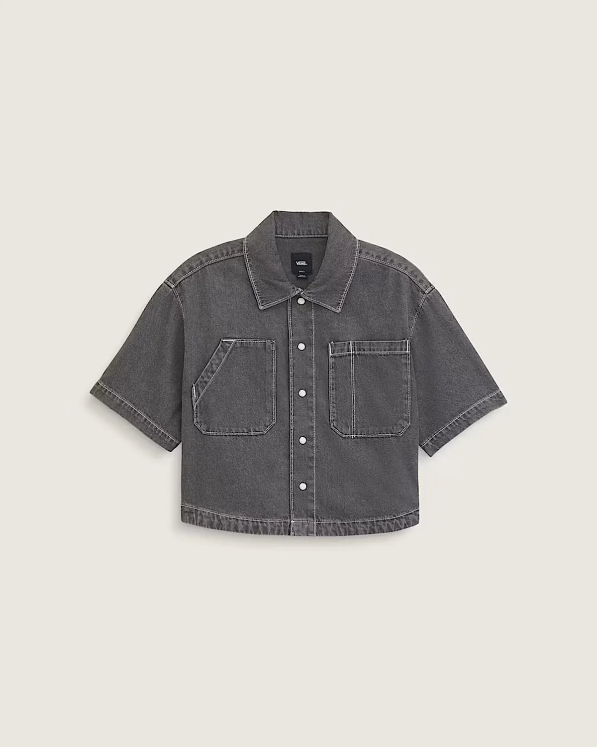 Natalie SS Denim Boxy Button Up 